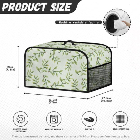 Crock Pot Cover Dust Protection Slow Cooker Cover for Kitchen Countertop, Green Leaf Appliance Cover with Top Handle and Accessories Pocket...