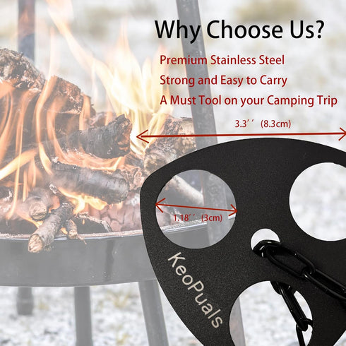 Camping Tripod Board Accessories - Turn Branches into Campfire Tripod for Cooking Portable Camping Gear with Adjustable Chain Camp Grill Accessori...