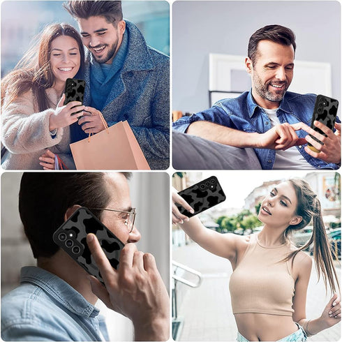 ZIYE Magnetic Case for Galaxy A15 Cow Pattern Phone Case with Camera Protection,Silicone TPU Phone Protective Cover Cow Print Design Cases Compati...