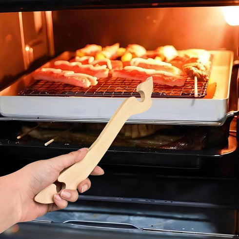 Easy Bake Oven Push Pull Tool,Beech Wood Oven Rack Puller,Prevent Scalding,Pull Out Hot Racks Safely,Oven Accessories Very Suitable Kitchen Oven,T...