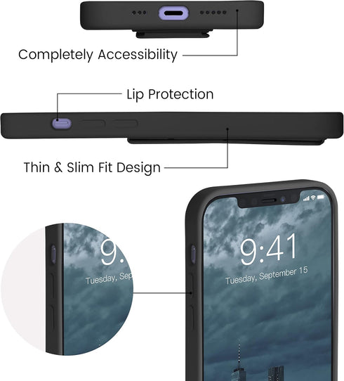 LAUDTEC Silicone Kickstand Case Compatible with iPhone 12/12 Pro, Vertical and Horizontal Stand Hand Strap Metal Kickstand Cover, Flexible Soft Li...
