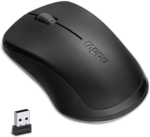 Rapoo 1680 Silent Wireless Mouse, 2.4GHz Cordless Mouse with USB Receiver, 1K DPI, 3 Buttons Computer Mouse with 12M Battery Life, Ambidextrous Co...