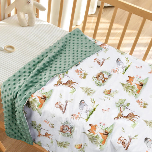 BORITAR Baby Blanket for Boys Girls Super Soft Double Layer Minky with Dotted Backing, Lovely Woodland Animal Design Blanket for Toddler Newborn 3...