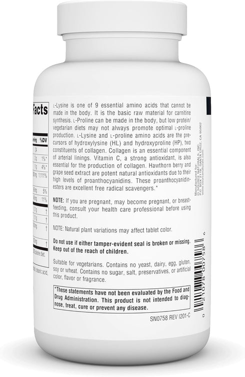 Source Naturals Proline & Lysine, 550 mg - 120 Tablets...