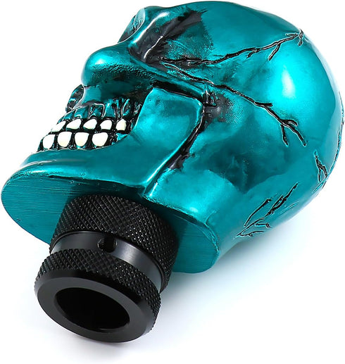 Skull Shifter Knob Gear Shift Stick Handle Transmissions Shifting Lever Fit Most Manual Automatic Car Truck SUV (Metal Blue)...