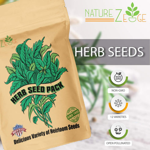 NatureZ Edge 12 Herb Seeds Variety Pack, 6000+ Heirloom Seeds for Planting Hydroponic Indoor or Outdoor Home Garden Plant Seed, Parsley, Cilantro,...