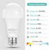 Dusk to Dawn Light Bulbs, Sensor E26 LED Bulb 9W (60W Equivalent), 825LM, 2700K Soft White, Auto On/Off light bulbs for Outdoor Lighting, 4-Pack...