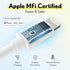 Overtime iPhone Lightning Cable, MFI Certified, Portable & Smart USB-A to Lightning Charging Cable, Fast Apple Charging Cord, 10ft iPhone Charger ...