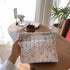 Floral Makeup Bag Large Cotton Quilted Cosmetic Makeup Bag Organizer, Aesthetic Portable Pouch Purse Toiletry Bag for Women Girls Travel accessori...