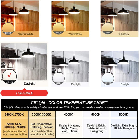 CRLight LED Tubular Bulb 4000K Daylight White, 30W Equivalent 300 Lumens, 2W Dimmable LED Filament Light Bulbs, E26 Base Antique Edison T45 Clear ...