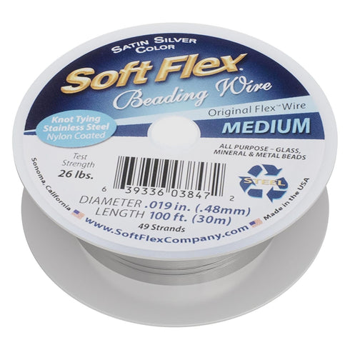 Soft Flex 49 Strand Beading Wire - Medium 0.19 Diameter - 100 Feet Nylon Design Wire...