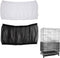 Bird Cage Seed Catcher (2 Pack), Airy Gauze Bird Cage Cover Seeds Guard Dust-Proof Universal Birdcage Accessories Mesh Net Cover (Black + White, L...