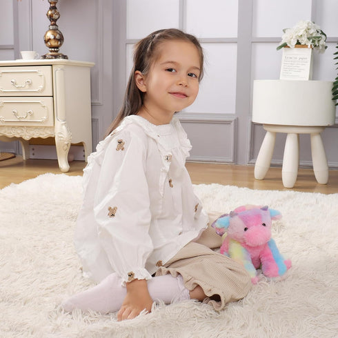 Apricot Lamb Toys Plush Colorful Plush Dragon Dinosaur Stuffed Animal Soft Cuddly Perfect for Child (Colorful Plush Dragon, 8 Inches)...