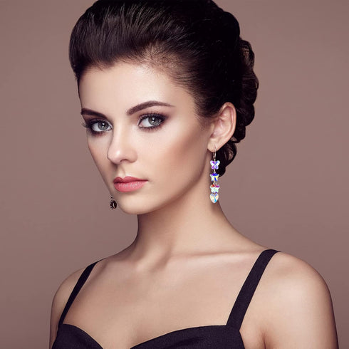 80 Pieces AB Crystal Beads Charms Butterfly Heart Star Flower Glass Crystal Beads Mixed Shape Loose Beads Crystal Pendants for Bracelets Necklace ...