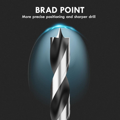 Metric Brad Point Wood Drill Bit Set, 12Pcs Drill Bit Set with Double Flutes Design for Carpenter Woodworking and All Types of Wood (3mm - 12mm)...