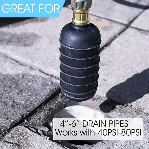 Drain Cleaning Bladder Unclogs Main Drain&Sewer Line,Water-Powered Drain Clog Cleaner Fits 4 to 6 Inch Drain Pipes includes Bathroom,Swimming Pool...
