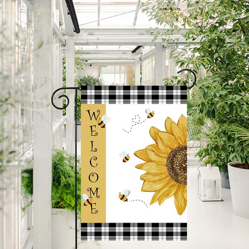 Seasonal Garden Flags 12X18 Inch Double Sided Linen Decor for Welcome, Winter Welcome Garden Flags for Outside, Holiday Yard Outdoor Decoration - ...