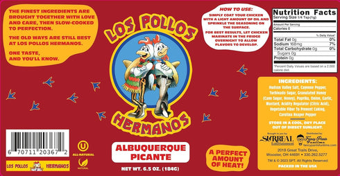Los Pollos Hermanos Chicken Seasoning and Chicken Rub - Hot Picante Blend 6.5 oz Bottle - Kosher, Gluten Free and Non-GMO - Officially Licensed Br...