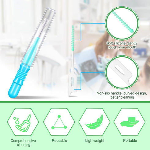 350 Pieces Interdental Brush Tooth Floss Tooth Cleaning Tool Toothpick Dental Tooth Flossing Head Oral Dental Flosser Teeth Soft Dental Picks Refi...