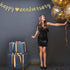 LINGTEER Happy Anniversary Gold Glitter Heart Bunting Banner Perfect for Wedding Anniversary Party Decorations....