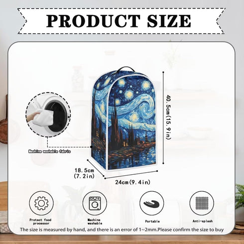 Blender Cover Dust Cover Starry Night Food Processor Cover with Top Handle Small Kitchen Appliance Covers Anti Fingerprint Coffee Maker Cover Kitc...