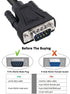 DTech 10ft DB9 to DB9 RS232 Serial Cable Male to Male Simple Null Modem Cord Cross TX RX line 2 Pin Crossed Without Handshake for Computer Data Co...
