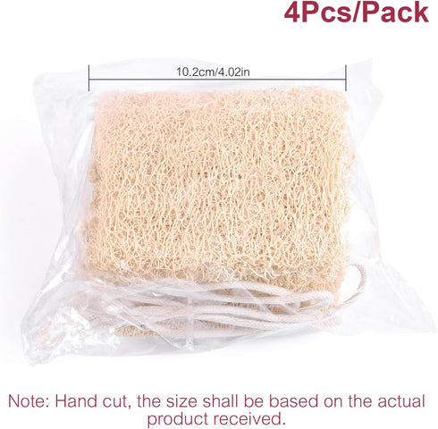 KADS Natural Loofah Sponge, Unbleached, 4 Pcs Luffa in Bulk, Eco Friendly Deep Clean Exfoliating Bath Scrubber for Adults, Men and Women Shower an...