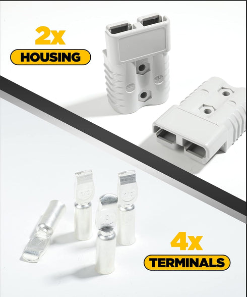 2 Pack 175Amp Battery Quick Connector,2 to 4 Gauge Quick Disconnect Battery Terminal for Car Winch Trailer,12V Wire Harness Plug Connector Kit,Jum...