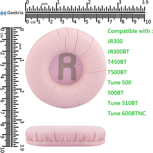 Geekria NOVA Leatherette Replacement Ear Pads for JBL JR300, JR300BT, T450BT, T500BT, Tune 500, Tune 500BT, Tune 510BT, Tune 600BTNC Headset Earpa...