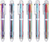 EEOYU 6 Pack Multicolor Pens 0.5mm 6-in-1 Retractable Ballpoint Pens 6 Colors Transparent Barrel Ballpoint Pen for Office School Supplies Students...
