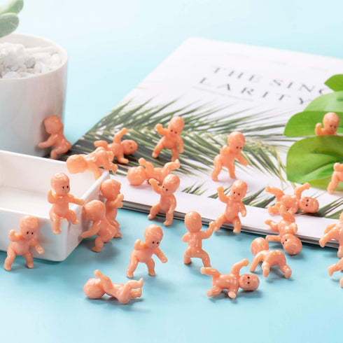 JUXINDA My Water Broke Baby Shower Game - 36 1.2 Inch Tiny Plastic Babies, 2 Ice Cube Trays for Baby Shower Ice Cube Games (Latin)...
