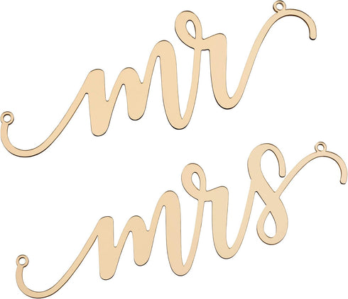 Lillian Rose Gold Laser Cut Mr and Mrs Chair Signs...