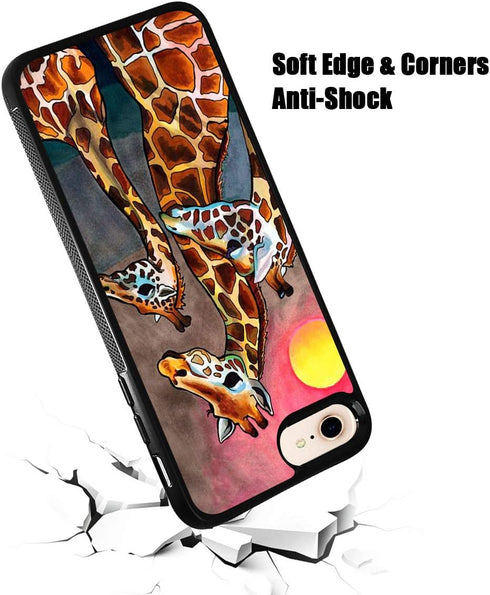 for iPhone 8 Plus, iPhone 7 Plus, Durable Protective Soft Back Case Phone Cover, HOT12442 Giraffe...