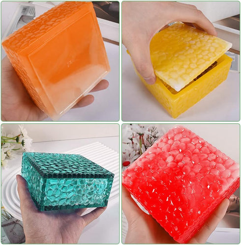 FineInno Square Storage Box Resin Casting Molds with Lid Water Ripple Stackable Box Silicone Molds Jewelry Case Epoxy Mold DIY Trinkets Organizer ...