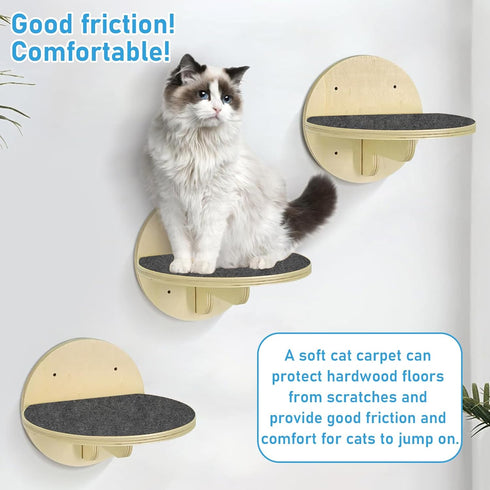 Trimmable Cat Scratching Post Carpet Covered 78.7”x15.8” Self-Adhesive Cat Tree Shelves Replacement Parts Mat Cat Scratcher for Cat Tree Shelves S...