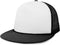 Flat Billed Trucker Hat Mesh Back S M L Adjustable Cap Solid Two Toned Snapback...