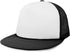 Flat Billed Trucker Hat Mesh Back S M L Adjustable Cap Solid Two Toned Snapback...