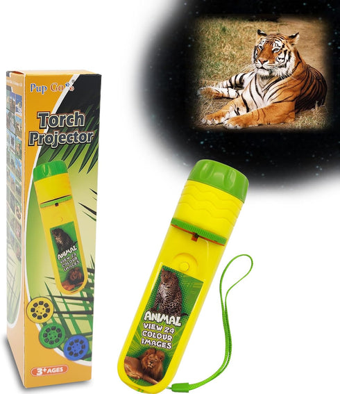 Animal Torch and Projector with 3 Discs 24 Images, Kids Torch for Boys, Animal Toys Small Gifts for Children, Cool Present for Toddler Age 3 4 5 6...