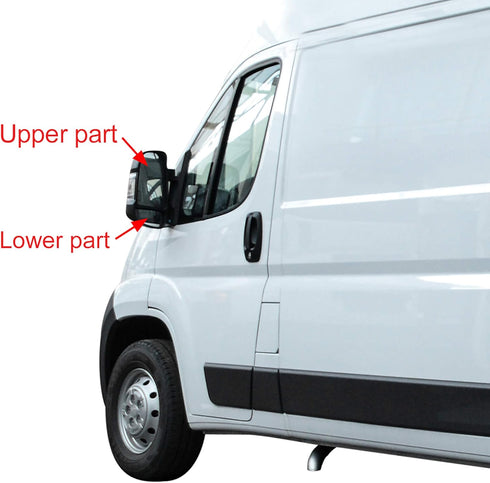 X AUTOHAUX Car Rearview Upper Driver Left Side Non-Heated Mirror Glass Replacement with Plate for Ford Transit 150 250 350 2015-Onward...