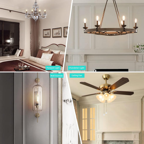 Frosted Light Bulbs E12 LED Bulb 40W Daylight White 4000K, Chandelier Light Bulb Frosted, E12 Candelabra Light Bulb 40 Watt Equivalent T6 Tubular ...