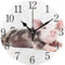 Wall Clock Arabic Numerals Design Cute Wet Shitzu Dog Round Wall Clock for Living Room Bathroom Home Decorative (pattern6)...