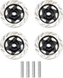 4Pack ShareGoo Metal 12mm Hex Hub Wheel Rim Tires Brake Disc Compatible with Traxxas Tamiya HSP HPI Redcat Racing 1/10 RC On-Road Car (Black)...