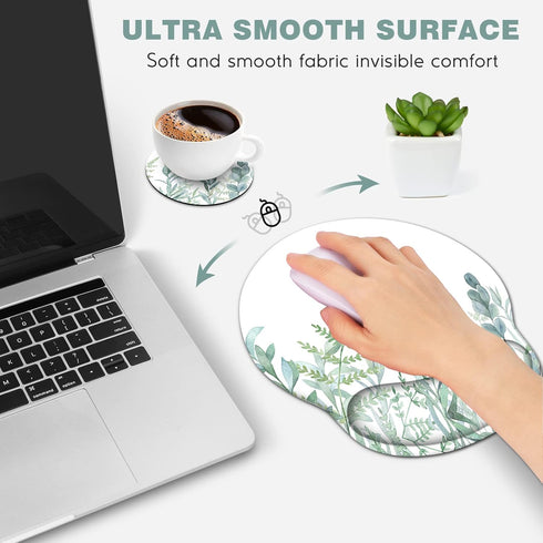 DINKY Ergonomic Mouse Pads, Cute Mouse Pad with Wrist Rest Support Gel, Non-Slip PU Base Mouse Mat with Memory Foam for Home, Office and Gaming, E...