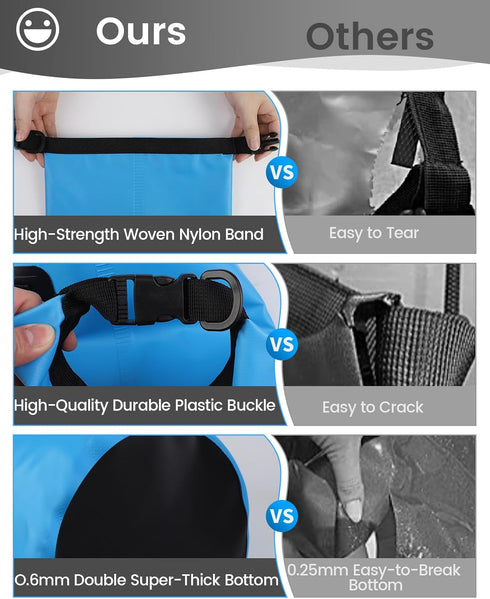 Waterproof Dry Bag, Roll Top Lightweight Waterproof Bag for Men Women 5L/10L/20L Dry Bags for Kayaking, Rafting, Beach, Boating, Swimming & Skiing...