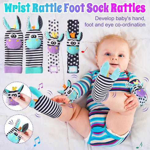 Baby Rattles 0-6 Months: Rattles for Babies 0-6 Months Baby Rattles Toys 0-3-6-12 Months Infant Rattle Toys for Babies 0-6 Months Teething - Newbo...
