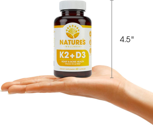 Vitamin K2 (mk7) with D3 Supplement for Best Absorption - 2-in-1 Support for Heart Health and Strong Bones | Vitamin D & K Complex | D3 5000 IU + ...