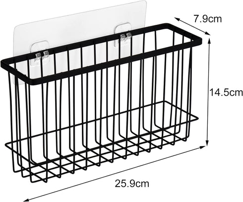 Toplife Wall Door Adhesive Kitchen Wrap Organizer Rack, No Drilling, Black...