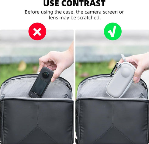 Carrying Case for Insta360 X3, Portable Storage Bag Lens Protective Cover Hard Shell Protector Travel Case with wrist strap for Insta360 ONE X X2 ...