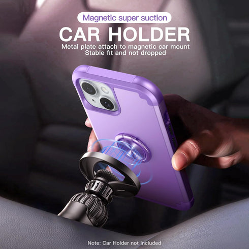 IDweel for iPhone 13 Case with Screen Protector + 360°Ring Holder Stand + Camera Lens Protector,2 in 1 Shockproof Slim Fit Hybrid Heavy Duty Hard ...