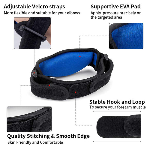 CAMBIVO Elbow Brace Set, 2Pcs Elbow Sleeves & 1Pcs Tennis Elbow Brace for Women and Men, Adjustable Elbow Strap for Tennis & Golfer's Elbow, Pain ...